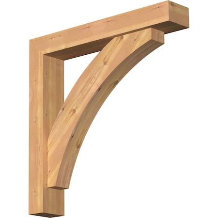 Ekena Millwork Thorton Block Smooth Bracket w/ Offset Brace, Western Red Cedar, 5 1/2"W x 32"D x 32"H BKT0604X32X32THR05SWR